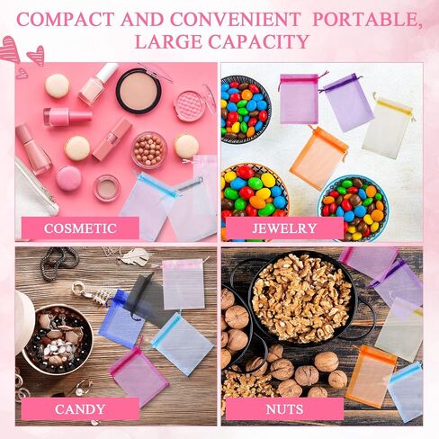 Woanger 500 Pcs Organza Bags Bulk 4 x 6 Inch Small Drawstring Mesh Gift Bags Jewelry Pouches Bags for Wedding Favor Birthday Party Bridal Shower Festival Candy Bags(Multicolor) in Saudi Arabia