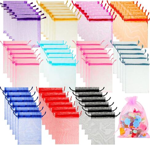 Woanger 500 Pcs Organza Bags Bulk 4 x 6 Inch Small Drawstring Mesh Gift Bags Jewelry Pouches Bags for Wedding Favor Birthday Party Bridal Shower Festival Candy Bags(Multicolor) in Saudi Arabia