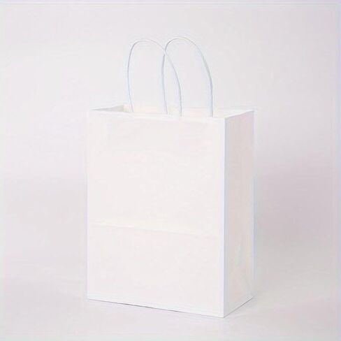 White Paper Gift Bags 50 Pack 11x11x6 Inch Plain Paper Bags with Handles Premium Quality Medium Bulk Merchandise Paper Bags, Gift Bag for Shopping Grocery Kraft Retail Party Restaurant Favor Bags in Saudi Arabia