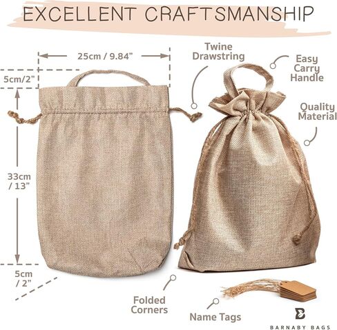 Multi-Use Small Burlap Jute Gift Bags with Drawstring, Handle & Labels - 24 Pack in Saudi Arabia