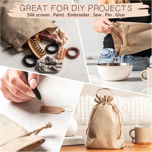 Multi-Use Small Burlap Jute Gift Bags with Drawstring, Handle & Labels - 24 Pack in Saudi Arabia