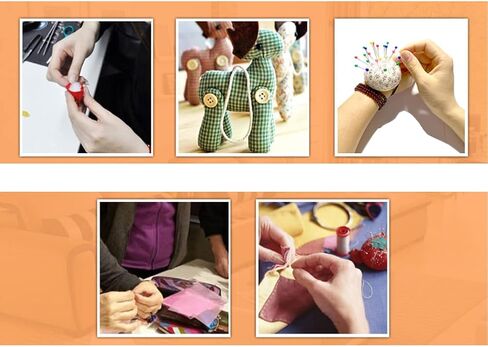2PCS Polka Dot Pumpkin Wrist Pin Cushion Pincushion Wearable Needle Pincushions with Adjustable Elastic Strap for Sewing (Blue/Pink) in Saudi Arabia