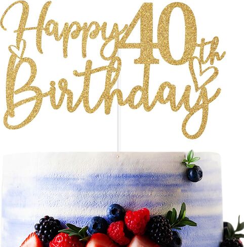 Gold Glitter Happy 14th Birthday Cake Topper, Cheers to 14 Years/14 & Fabulous, Funny 14th Birthday Party Decorations for Girls Boys in Saudi Arabia