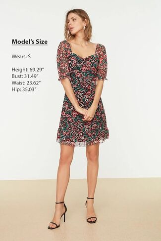 Trendyol Summer Dresses for Women 2023, Trendy Casual Sundresses, Wedding Guest Mini Floral Dress in Saudi Arabia