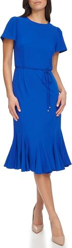 Tommy Hilfiger Women's Stretch Fabric Trumpet Skirt Self-tie Belt Dress in Saudi Arabia