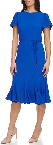 Tommy Hilfiger Women's Stretch Fabric Trumpet Skirt Self-tie Belt Dress in Saudi Arabia