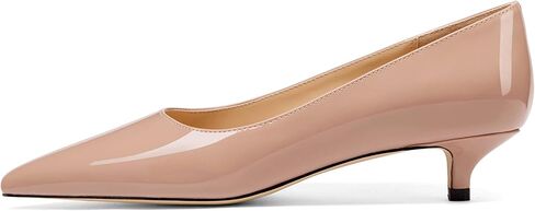 Women's Pointed Toe Solid Slip On 1.5 Inch Stiletto Patent low Heel Pumps Shoes in Saudi Arabia