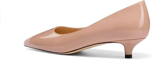 Women's Pointed Toe Solid Slip On 1.5 Inch Stiletto Patent low Heel Pumps Shoes in Saudi Arabia