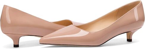 Women's Pointed Toe Solid Slip On 1.5 Inch Stiletto Patent low Heel Pumps Shoes in Saudi Arabia