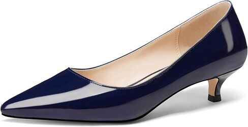 Women's Pointed Toe Solid Slip On 1.5 Inch Stiletto Patent low Heel Pumps Shoes in Saudi Arabia