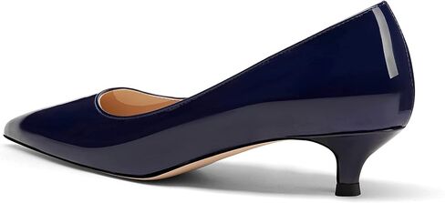Women's Pointed Toe Solid Slip On 1.5 Inch Stiletto Patent low Heel Pumps Shoes in Saudi Arabia