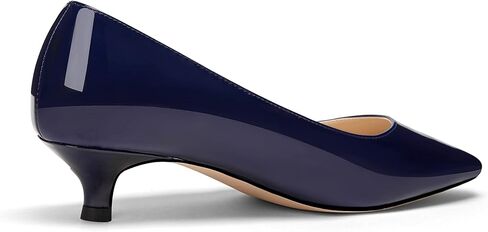 Women's Pointed Toe Solid Slip On 1.5 Inch Stiletto Patent low Heel Pumps Shoes in Saudi Arabia