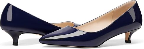 Women's Pointed Toe Solid Slip On 1.5 Inch Stiletto Patent low Heel Pumps Shoes in Saudi Arabia