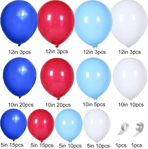 4th of July Balloons Arch Decorations,Red White and Blue Balloons Garland Independence Day Balloons Star Foil Balloons for Fourth of July Veterans Memorial Day Patriotic Party Birthday Party Supplies in Saudi Arabia