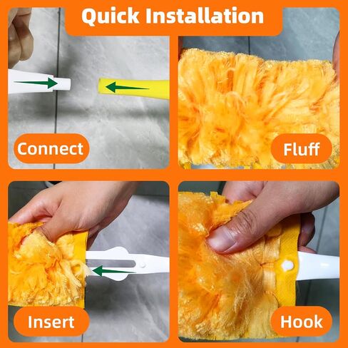 20 Pack 360 Dusters Refills for Swiffer Dusters, Unscented Heavy Duty Duster Kit Disposable Dusters Refills with 1 Handle for Cleaning Furniture, Blinds, Ceiling Fans in Saudi Arabia