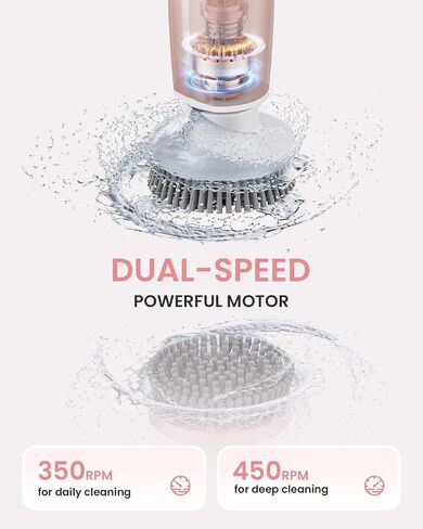 Electric Spin Scrubber, 2024 New Bathroom Scrubber with 8 Replacement Heads, Remote Control, Spin Brush for Bathroom Tub Tile, Pink in Saudi Arabia