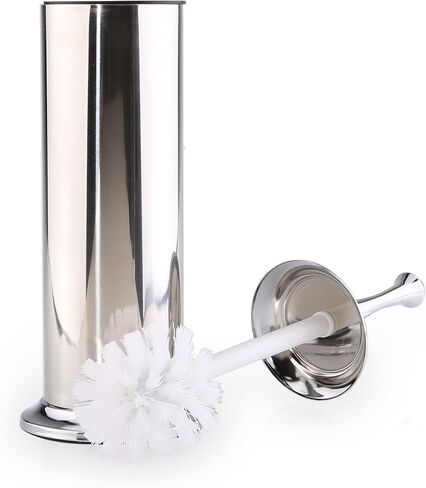 BINO Toilet Brush and Holder with Removable Drip Cup - Toilet Bowl Cleaner and Holder - Toilet Scrubber Brush for Bathroom - Toilet and Restroom Accessories - Polished Chrome in Kuwait