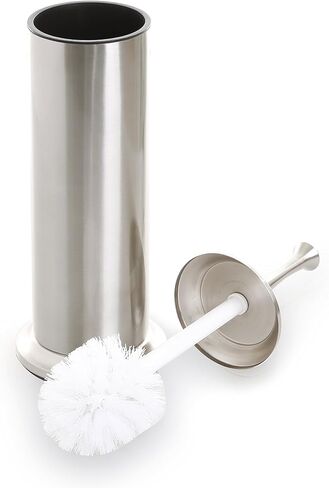 BINO Toilet Brush and Holder with Removable Drip Cup - Toilet Bowl Cleaner and Holder - Toilet Scrubber Brush for Bathroom - Toilet and Restroom Accessories - Polished Chrome in Kuwait