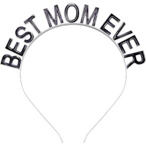 Mother’s Day Headband Enamel BEST MOM EVER Letter Hairbands BEST MOM EVER Party Tiara Headpiece for Women Mom Gift