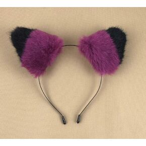 Happylifehere Long Fur Cat Fox Ears Headband Hairband Cosplay Costume Halloween Kitty Fancy Dress