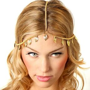 Women Headband Gold Leaf Head Chain Boho Grecian Chain Headpiece Festive Jewelry for Women and Girls