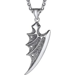Richsteel Stainless Steel Phoenix/Angel Wings Cross/Raven Pendant Necklace for Men and Women Vintage Viking Jewelry