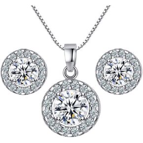 مجموعة مجوهرات للنساء من اورولا مصنوعة من خليط معدني من الفضة ومرصعة باحجار الراين والكريستال للزفاف والاقراط in Kuwait