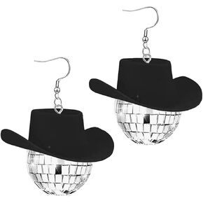 Atiptu Disco Ball Earrings Necklace Set for Women Disco Ball Earrings,60's or 70's Disco Earrings Halloween Earrings for Women Disco Party Costume Accessories in Kuwait