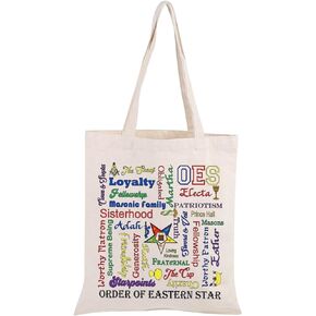 PWHAOO OES Word Square Tote Bag 1874 OES Sorority Tote Bag OES Gift Greek Sistarhood Sorority Gift