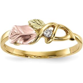 Jewels By Lux 10k Yellow Gold and White Gold Black Hills Gold Diamond Ring