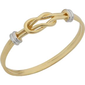 Kooljewelry 14k Two-tone Gold High Polish Love Knot Ring