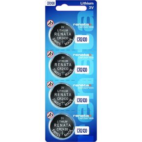 Renata CR2430 Batteries - 3V Lithium Coin Cell 2430 Battery (4 Count)