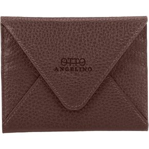 Genuine Leather Credit Card Holder and Travel Wallet Envelope with Magnetic Clasp, Credit Card Holder - Unisex