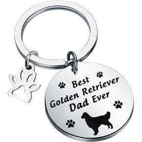 BNQL Golden Retriever Dad Gifts Best Golden Retriever Dog Dad Ever Keychain Golden Retriever Lover Owner Gifts