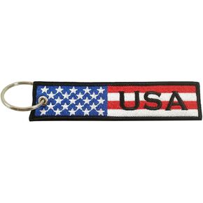 USA Flag Key Chain, 100% Embroidered