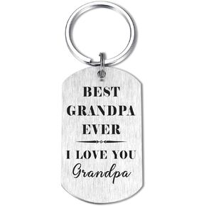 Best Grandpa Keychain Gifts - Grandpa Father's Day Christmas Valentine's Day Present, I Love You Grandpa Keyring Tags Keepsake Grandfathers Day Gifts