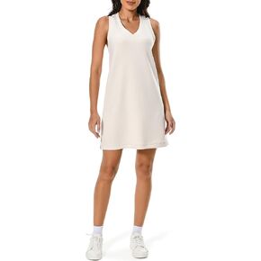 Colorfulkoala Women's Ultra Soft Jersey V-Neck Sleeveless Tank Swing Casual Short Dress