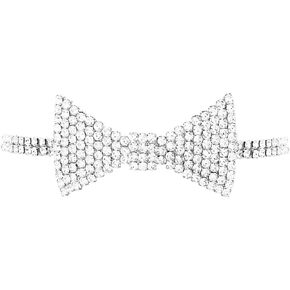 Rosemarie & Jubalee Women's Fabulous Sparkling Crystal Choker Bow Tie Celebration Necklace, 12"+5" Extender