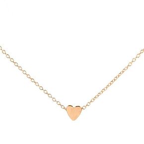 LittleB Simple Choker Heart Pendant Necklace for women and girls. (Gold)
