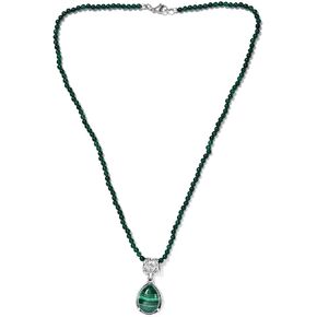 SHOP LC DELIVERING JOY Green Quartzite Bead Malachite Pendant Statement Choker Necklace Jewelry 20 Inches Women Birthday Gifts