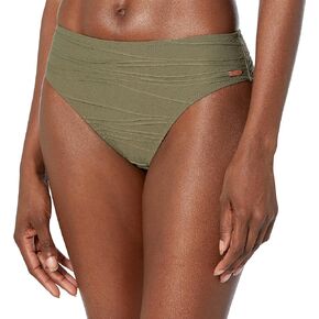 Fantasie Women's Standard Beach Waves Mid Rise Bikini Brief, Olive, S