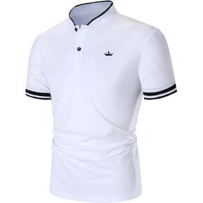 SOLY HUX Men's Graphic Golf Tennis Shirts Button Short Sleeve Summer Work T Shirt Tops
