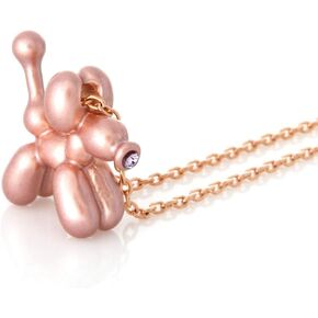 Balloon Dog Necklace Epoxy Plated Chain, 17 inches