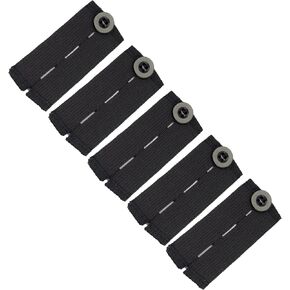 Stretch Comfort Waist Extension for Jeans & Pants - Simply Button on to Make 2" Elastic/Stretchy Waistband Instantly (5) Black