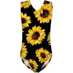 Jeiento Girls One-Piece Leotards Athletic Gymnastics Sleeveless Bodysuit Dancing Leotards 3-14 Y