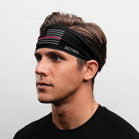 Suddora Thin Red Line Headband-for Honoring Firefighters and US Fire Department, Breathable Non-Slip Fabric Sweatbands for Soccer, Tennis, Workout, Costumes & Cosplay in Saudi Arabia
