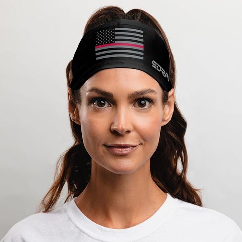 Suddora Thin Red Line Headband-for Honoring Firefighters and US Fire Department, Breathable Non-Slip Fabric Sweatbands for Soccer, Tennis, Workout, Costumes & Cosplay in Saudi Arabia