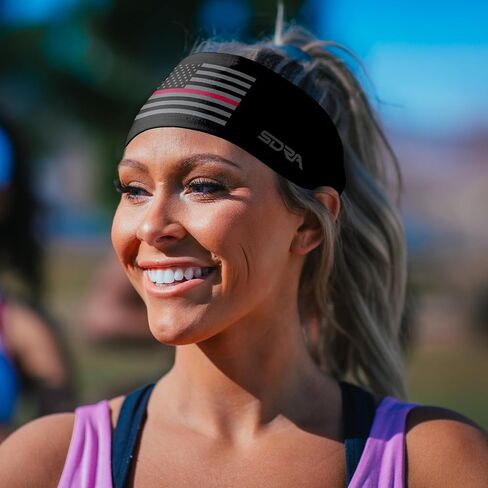 Suddora Thin Red Line Headband-for Honoring Firefighters and US Fire Department, Breathable Non-Slip Fabric Sweatbands for Soccer, Tennis, Workout, Costumes & Cosplay in Saudi Arabia