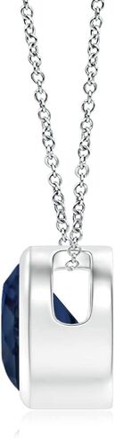 Angara Natural Blue Sapphire Solitaire Pendant Necklace in 14K Solid Gold for Women, Girls with 18" Chain | September Birthstone Jewelry Gift for Her | in Saudi Arabia