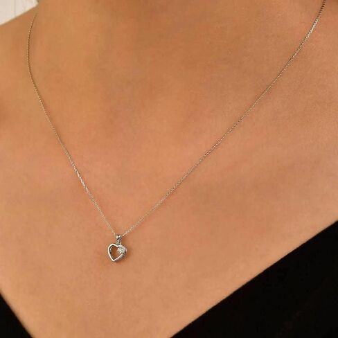 قلادات قلادة - قلادة ألماس معتمدة من 0.01 إلى 0.16 قيراط - قلادة من الذهب عيار 14 قيراط مع صندوق مجوهرات - هدايا للنساء (17.7 بوصة / 45 سم) in Kuwait